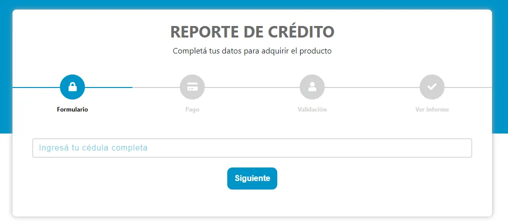 Formulario para solicitar el reporte de crédito de Equifax Clearing