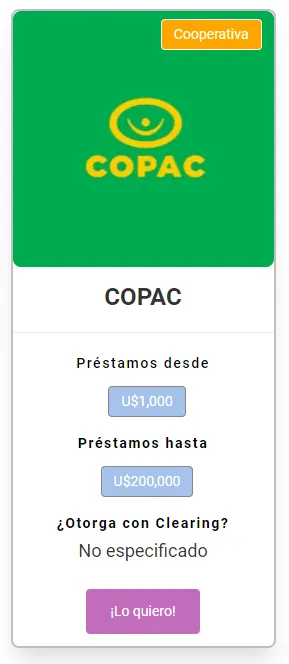 Ficha de la Cooperativa COPAC en Expertiza Avisa.