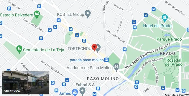 Mapa con ubicación de sucursal de Crédito de la Casa Paso Molino