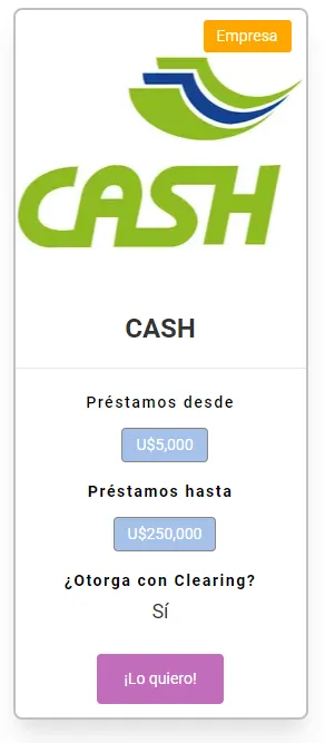 Ficha de la empresa CASH en Expertiza Avisa.