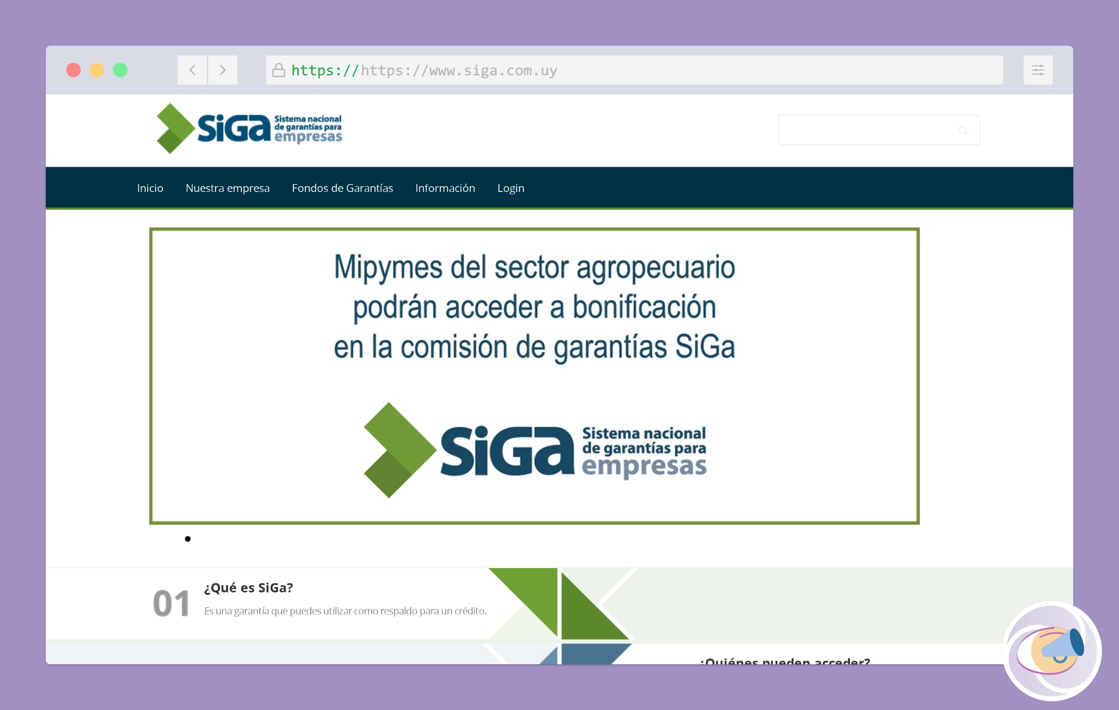 Sitio web de SiGA.
