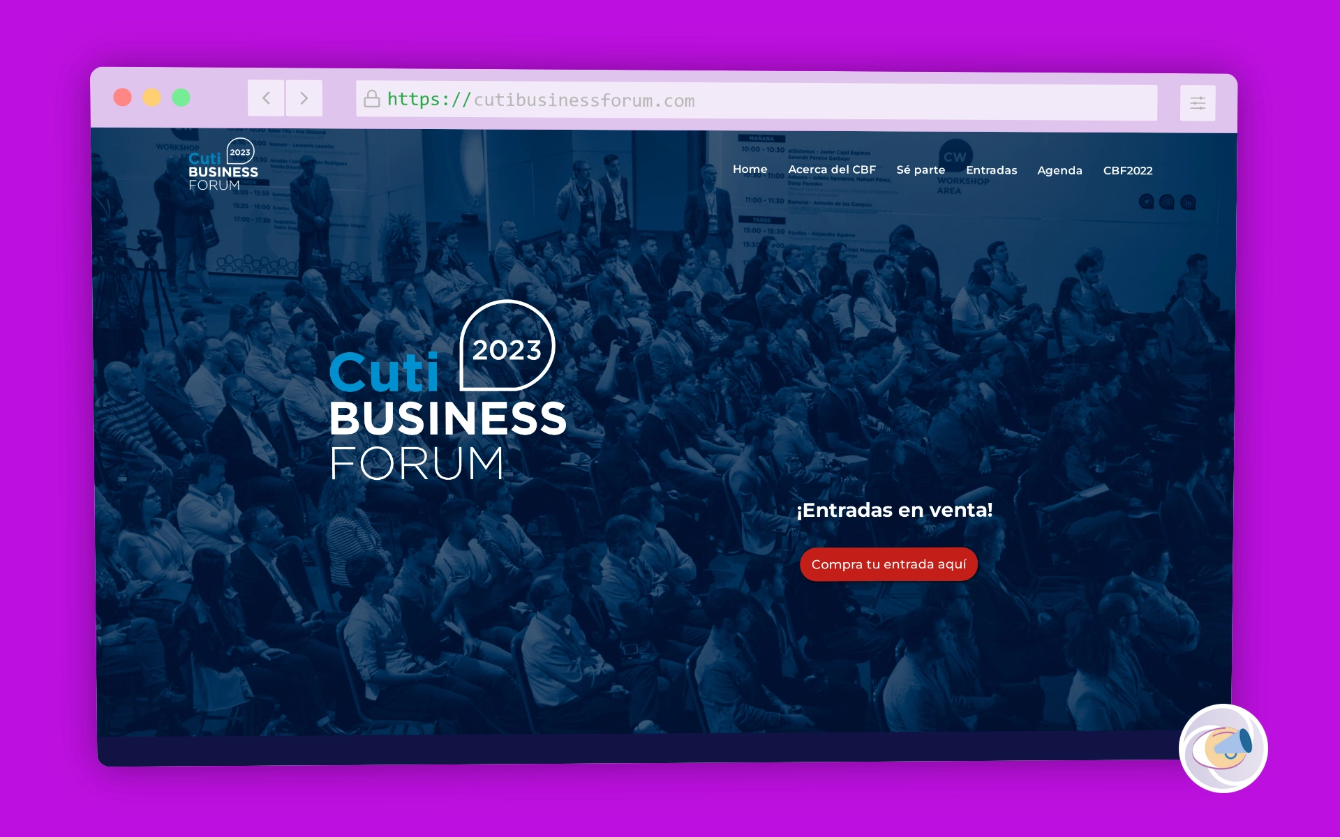 Sitio web del Cuti Business Forum edición 2023.