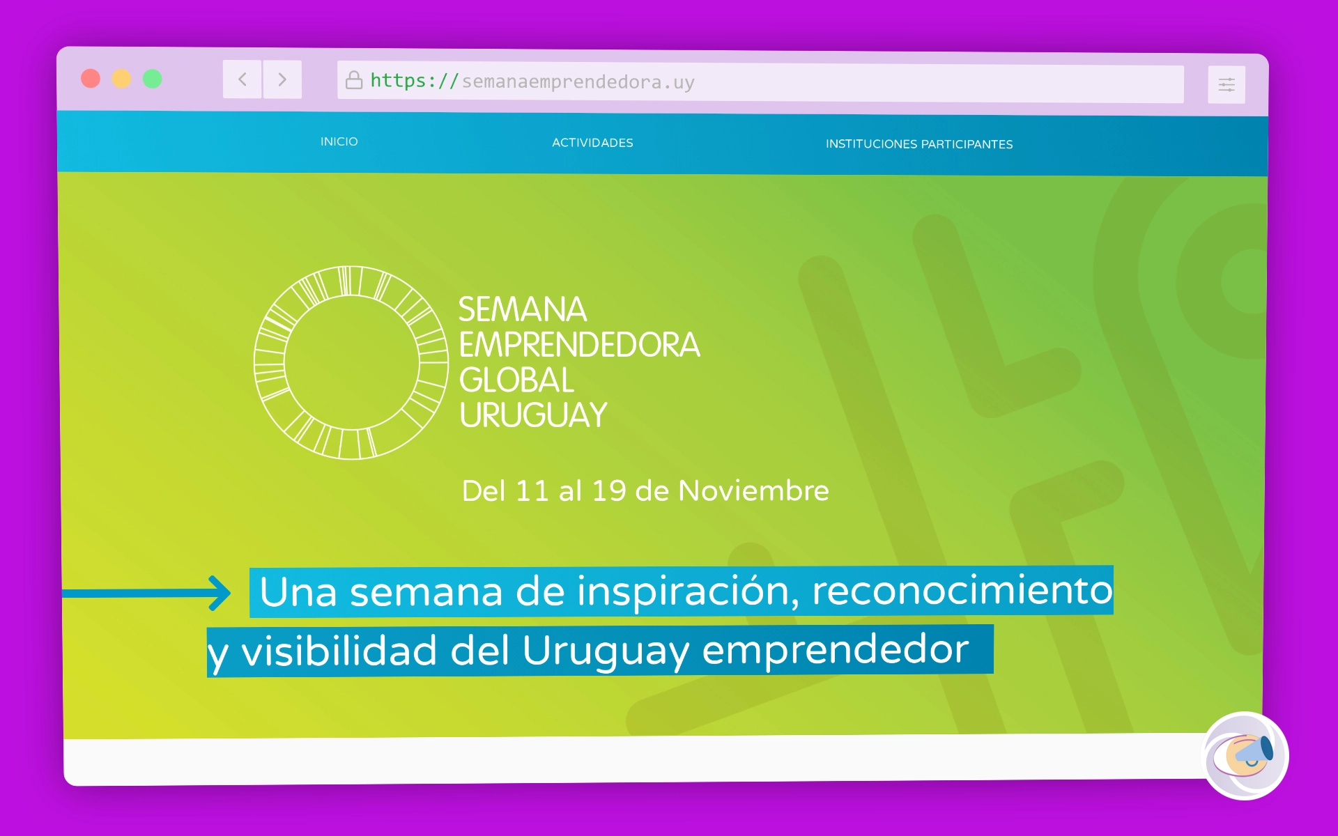 Sitio web de la Semana Emprendedora Uruguay.