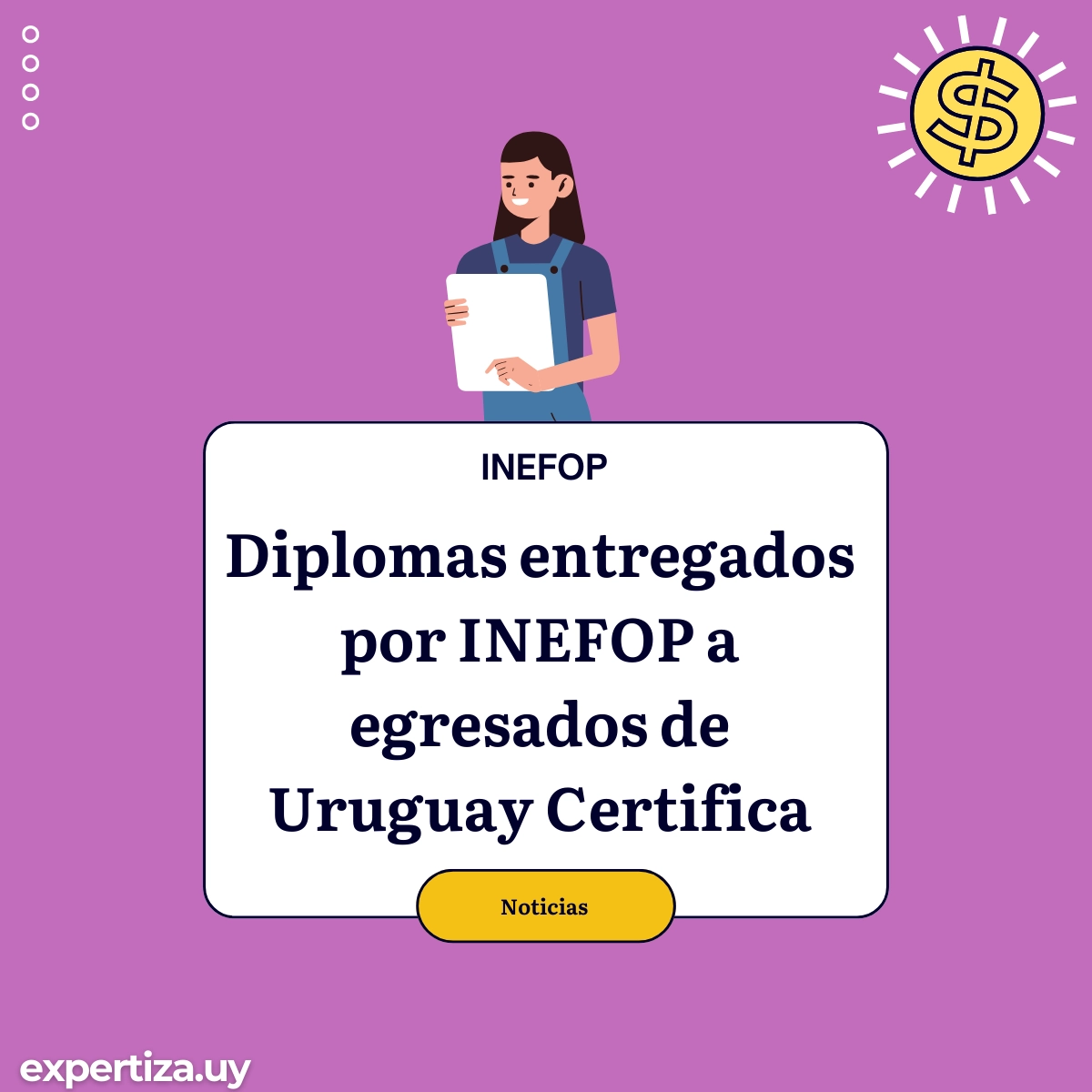 Diplomas entregados por INEFOP a egresados de Uruguay Certifica.
