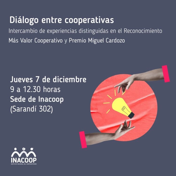 Afiche oficial del evento Diálogo entre Cooperativas.